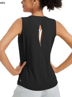 Women's Sleeveless Open Back Yoga Tank Top with UPF 50+ Protection